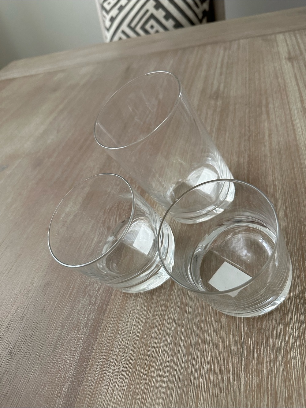 Z Gallerie Set of 3 Clear Glass Tumblers - Picture 3 of 5